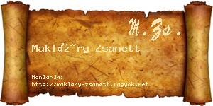 Makláry Zsanett névjegykártya